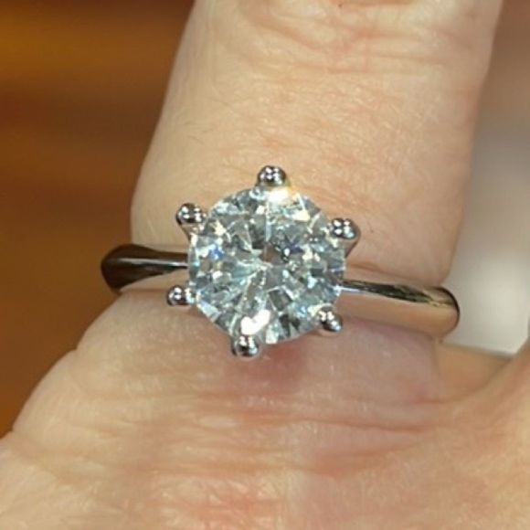 Jewelry - 1.50CT SOLITAIRE 6-PRONG SOLITAIRE RING 100 FACET ENGAGEMENT NWOT 925 SZ 4